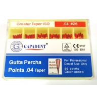 Conuri  gutaperca GAPADENT 0.4 #25 (rosii) -LOT 2026